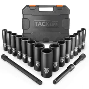 Tacklife 18-Piece 1/2" Drive Deep Impact Socket Set for $22 Tacklife 18-Piece 1/2" Drive Deep Impact Socket Set for $22