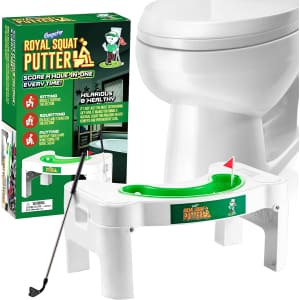 Gagster Royal Squat Putter Bathroom Stool and Toilet Golf Game Set for $25