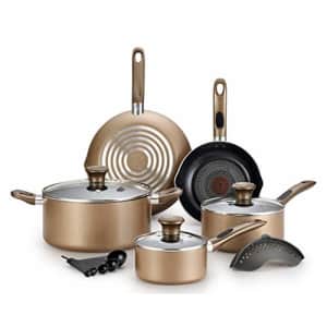 T-fal B036SE Excite ProGlide Nonstick Thermo-Spot Heat Indicator Dishwasher Oven Safe Cookware Set, for $125