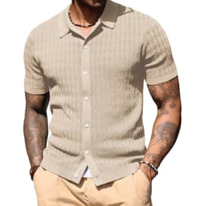 PJ Paul Jones Men's Knit Button Down Shirt for $20