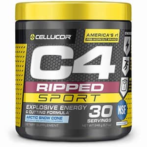 Cellucor C4 Ripped Sport Pre Workout Powder Arctic Snow Cone - NSF Certified for Sport + Sugar Free for $25 Cellucor C4 Ripped Sport Pre Workout Powder Arctic Snow Cone - NSF Certified for Sport + Sugar Free for $25