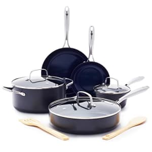 Blue Diamond Cookware Hard Anodized Ceramic Nonstick, 10 Piece Cookware Pots and Pans Set, for $182