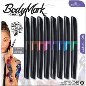 BIC Body Mark Temporary Tattoo Marker 8-Count Pack for $25