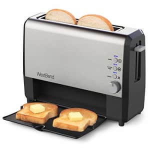 West Bend 77222 Toaster 2 Slice QuikServe Wide Slot Slide Through with Bagel and Gluten-Free for $48