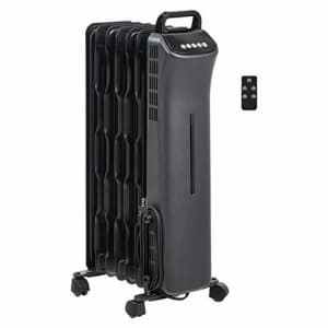 Amazon Basics Portable Digital Radiator Heater with 7 Wavy Fins and Remote Control, Black, 1500W, for $75