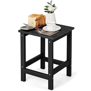 Tangkula Square Outdoor Side Table, Weather Resistant HDPE Adirondack Table, Outdoor Chairside End for $46
