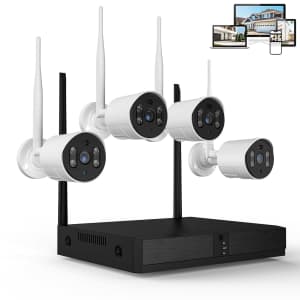 Topvision 4pc 8-Channel Security Wired Camera System for $100