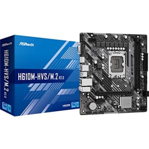 Asrock H610M-HVS/M.2 R2.0 Motherboard, Intel Socket 1700, 12th Gen, Micro ATX, DDR4 3200MHz, 1x for $80