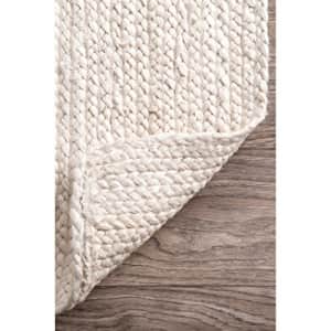 nuLOOM Rigo Hand Woven Jute Area Rug, 3' x 5' Oval, Off-white for $57