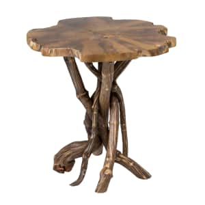 Foundstone Sylas Solid Wood Tree Stump End Table for $157