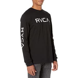 RVCA Men's Graphic Long Sleeve Crew Neck Tee Shirt, Big L/S/Black, Small for $35