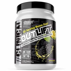 Nutrex Outlift Clinically Dosed Pre Workout Powder with Creatine, Citrulline, BCAA, Beta Alanine, for $40