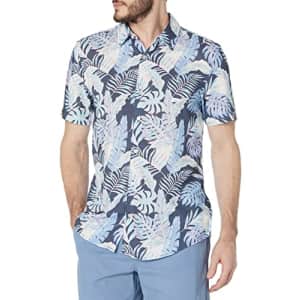 GUESS Men's Short Sleeve Eco Rayon Indgo Shirt, Indigo Tropics for $20