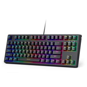Aukey 87-Key Mechanical Blue Switches Keyboard w/ Gaming Software for $28