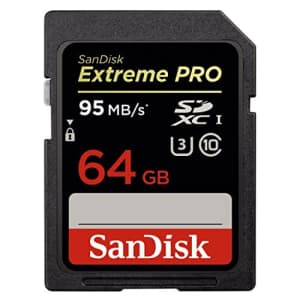SanDisk Extreme PRO 64GB up to 95MB/s UHS-I/U3 SDXC Flash Memory Card - SDSDXPA-064G-X46 for $60 SanDisk Extreme PRO 64GB up to 95MB/s UHS-I/U3 SDXC Flash Memory Card - SDSDXPA-064G-X46 for $60