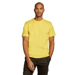 Eddie Bauer Men's Legend Wash 100% Cotton Short-Sleeve Classic T-Shirt, Bright Yellow, Medium, Tall for $28