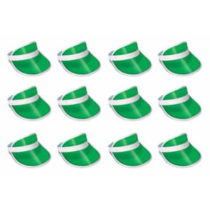 Beistle 12 Piece Clear Plastic Dealers Visor Hats Casino Party Supplies and Favors, One Size, Green for $49