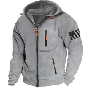 PunkTrendy Men's Flag Graphic Hoodie for $10