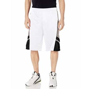 Southpole Men's Big and Tall Basic Basketball Mesh Shorts, White, 3XB for $14