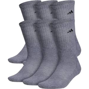 adidas Men's Athletic Cushioned Crew Socks 6-Pack for $9.50 via Sub & Save