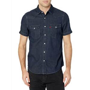 Levi's Men's Shorts Sleeve Classic Western Shirt, Rinse Takedown - Blue, X-Large for $40