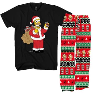 The Simpsons Men's Ho Ho Homer Graphic Tee & Pajama Bottoms Set for $9