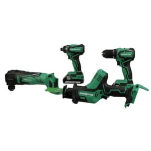 Metabo HPT MultiVolt 4-Tool 18-Volt Lithium Ion Brushless Power Tool Combo Kit for $179 in cart
