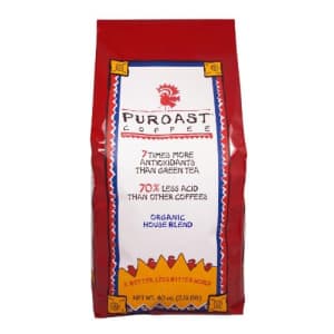 Puroast Coffee Puroast Low Acid Coffee Organic House Blend Whole Bean, 2.5 Lb Bag, House Blend, 2.5 for $31