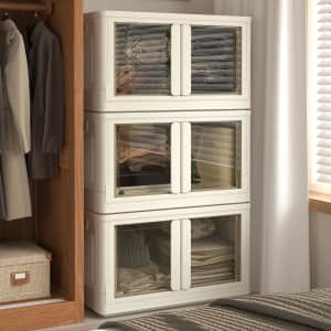 110-Quart Stackable Storage Bin 3-Pack for $32