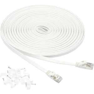 Amazon Basics RJ45 Cat 7 30ft Ethernet Patch Cable w/ 15 Nails for $3