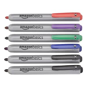 AmazonBasics Jumbo Retractable Permanent Marker 6-Pack for $8