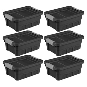 Sterilite 4-Gallon Industrial Storage Totes w/ Latching Handles 6-Pack for $49