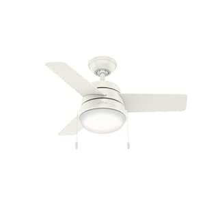 Hunter Fan Company 59301 Aker Indoor with LED Light, Pull Chain Control, 36 Inch, White for $142 Hunter Fan Company 59301 Aker Indoor with LED Light, Pull Chain Control, 36 Inch, White for $142
