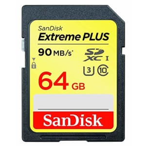 SanDisk Extreme Plus SDXC UHS-I Card, 64GB, SDSDXW6-064G-ANCIN for $9