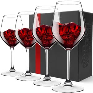 Paksh Novelty 18-oz. Red Wine Glass 4-Pack for $26