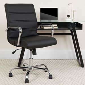 Flash Furniture Mid-Back Black LeatherSoft Executive Swivel Office Chair with Chrome Base and Arms for $116