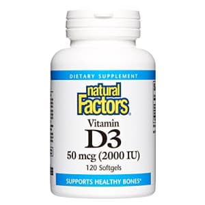 Natural Factors, Vitamin D3 2000 IU (50 mcg), Supports Strong Bones, Muscles and Immune Function, for $8