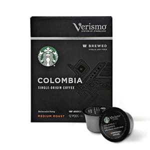 Starbucks Medium Roast Verismo Coffee Pods Colombia for Verismo Brewers 6 boxes (72 pods total), for $120 Starbucks Medium Roast Verismo Coffee Pods Colombia for Verismo Brewers 6 boxes (72 pods total), for $120