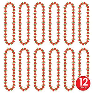 Beistle 12 Piece Fabric Rose Leis Derby Day Party Supplies Tropical Hawaiian Luau Flower Necklaces for $19
