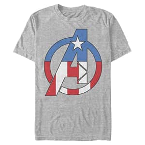 Marvel Big & Tall Classic Avenger Captian America Men's Tops Short Sleeve Tee Shirt, Athletic for $7