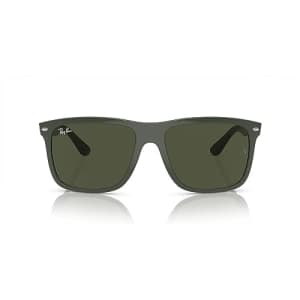 Ray-Ban RB4547 Boyfriend Two Square Sunglasses, Green/Green, 57 mm for $134