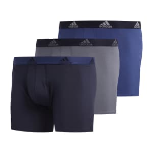 adidas Men's Stretch Cotton Boxer Briefs 3-Pack for $13
