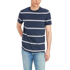 Tommy Hilfiger Men's Short Sleeve Crewneck T Shirt with Pocket, Blue Captain, XS for $24 Tommy Hilfiger Men's Short Sleeve Crewneck T Shirt with Pocket, Blue Captain, XS for $24