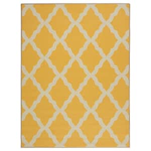 Ottomanson Glamour Collection Non-Slip Moroccan Trellis Design Area Rug, 5'0" X 6'6", Yellow for $43 Ottomanson Glamour Collection Non-Slip Moroccan Trellis Design Area Rug, 5'0" X 6'6", Yellow for $43