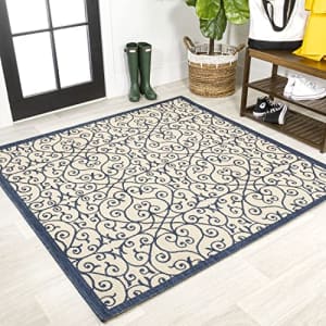 JONATHAN Y SMB107G-5SQ Madrid Vintage Filigree Textured Weave Indoor Outdoor Area Rug, for $48 JONATHAN Y SMB107G-5SQ Madrid Vintage Filigree Textured Weave Indoor Outdoor Area Rug, for $48