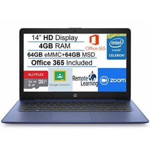 HP 2021 Newest Stream 14in HD SVA Laptop Computer, Intel Celeron N4000 Processor, 4GB RAM, 128GB for $299