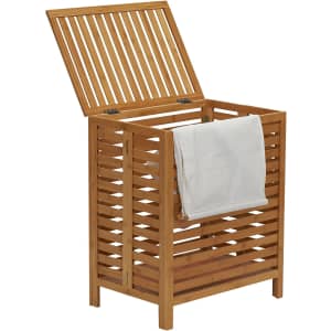 Household Essentials Bamboo Laundry Hamper w/ Cotton Liner for $61