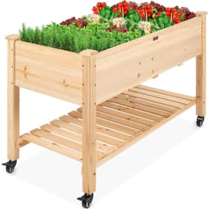 Best Choice Products Raised Garden Bed with Lockable Wheels for $100