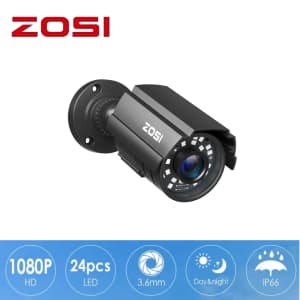 Zosi 1080p 4-in-1 Wired CCTV Security Camera for $17