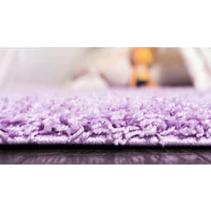 Unique Loom Solo Solid Shag Collection Modern Plush Lilac Round Rug (6' 0 x 6' 0) for $67 Unique Loom Solo Solid Shag Collection Modern Plush Lilac Round Rug (6' 0 x 6' 0) for $67